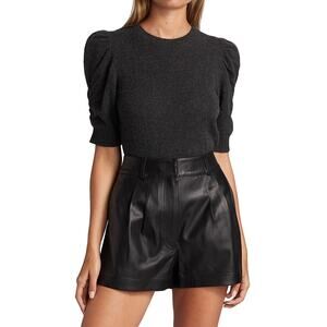 FRAME Frankie Puff Sleeve 100% Cashmere V-Neck Sweater Size XS